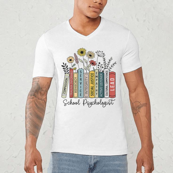 School Psychologist Book Psychology Teacher Appreciation Men's V-Neck T-Shirt