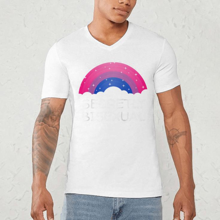 Secretly Bisexual Bi Introvert Bi Pride Antisocial LGBTQ Raglan Baseball Tee Men's V-Neck T-Shirt Secretly Bisexual Bi Introvert Bi Pride Antisocial LGBTQ Raglan Baseball Tee Men's V-Neck T-Shirt