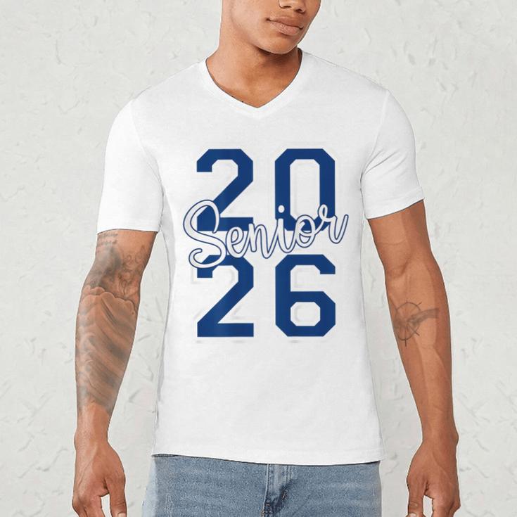Senior 2026 Graduation Varsity Navy Blue On The Back Men's V-Neck T-Shirt