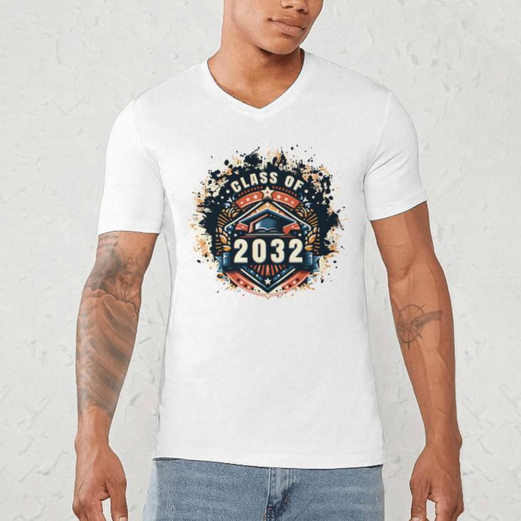 Senior 2032 Class Of 2032 Seniors Graduation 2032 Senior 32 Men's V-Neck T-Shirt