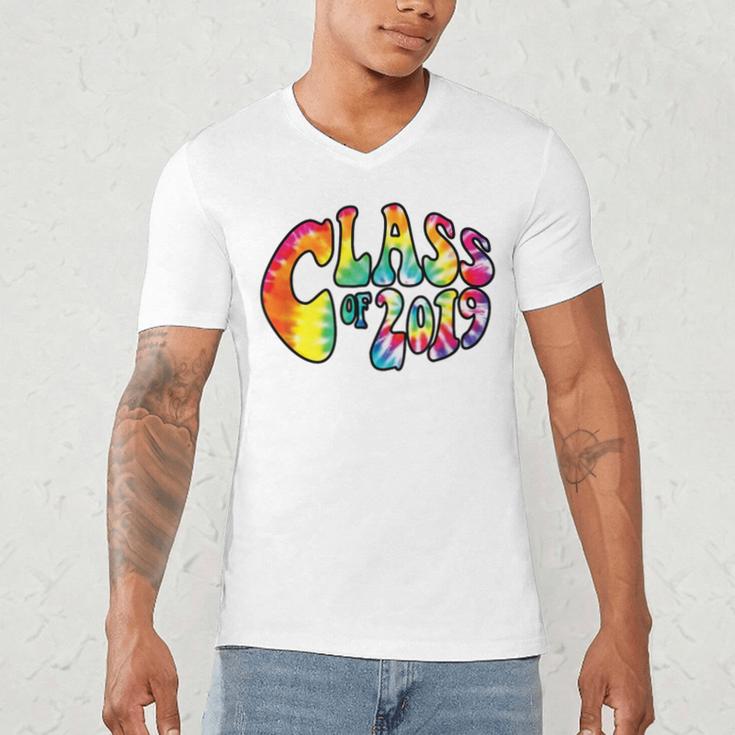 Senior Class Of 2019 Boho Tie Dye Graduation Men's V-Neck T-Shirt