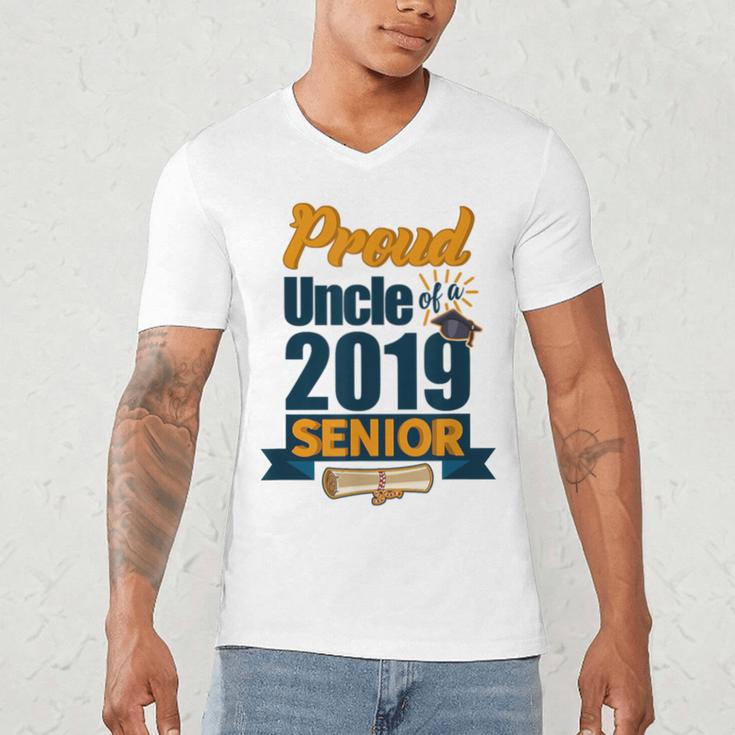Senior Class Of 2019 Tshirt Graduation School Students Uncle Men's V-Neck T-Shirt