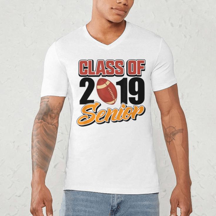 Senior Class Of 2019 Tshirt Graduation Students Football Men's V-Neck T-Shirt
