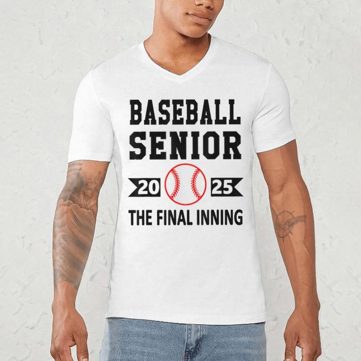 Senior Class Of 2025 Baseball Senior Night Graduation Party Men's V-Neck T-Shirt