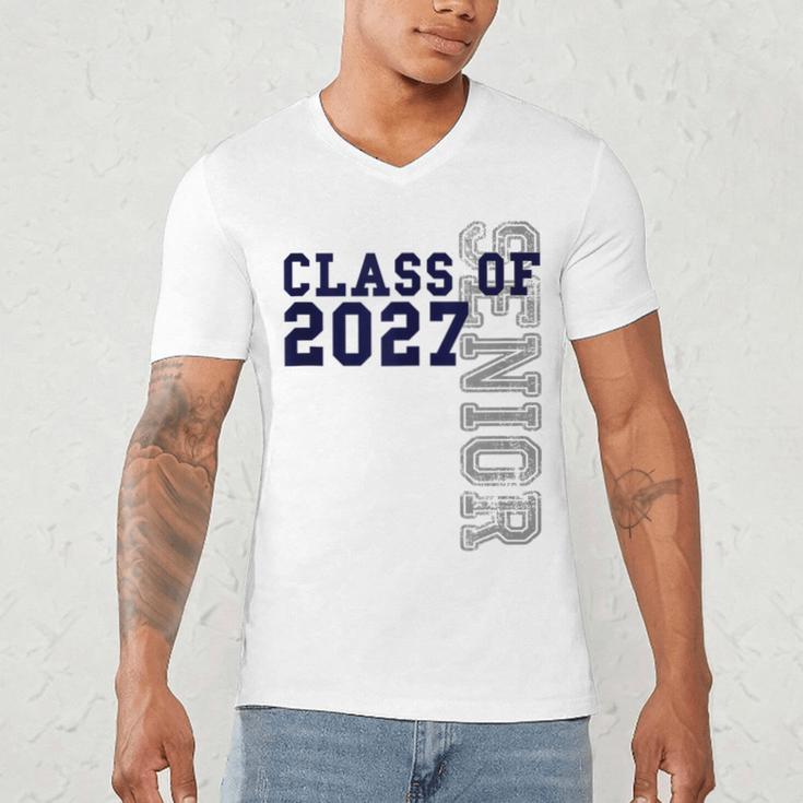 Senior Class Of 2027 Graduation Year High School & College Men's V-Neck T-Shirt