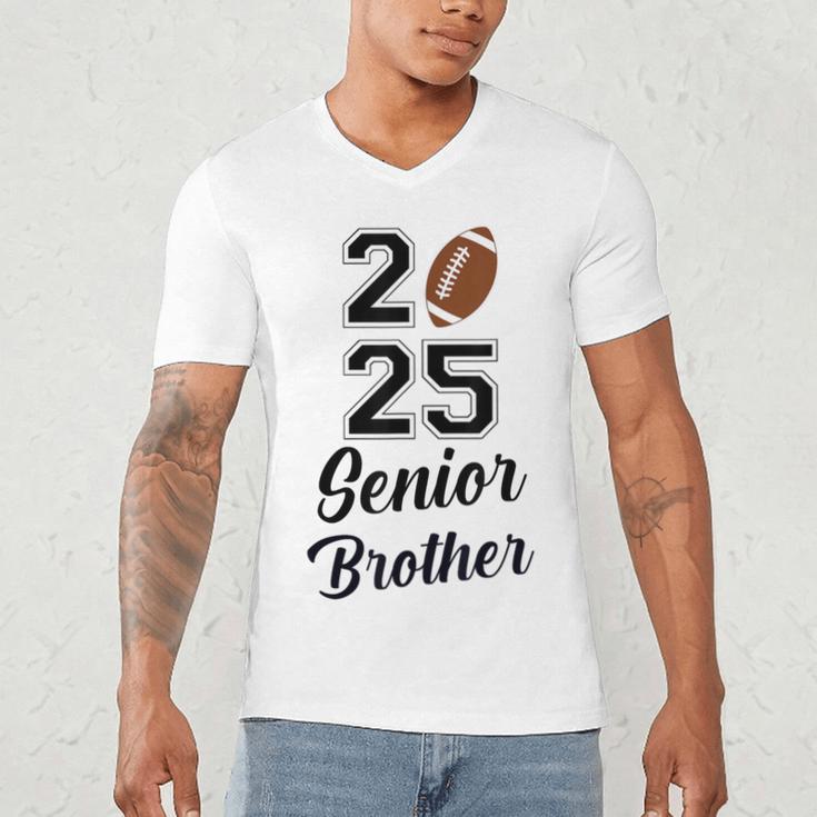 Senior Football Brother Class Of 2025 Graduation Graduate Men's V-Neck T-Shirt