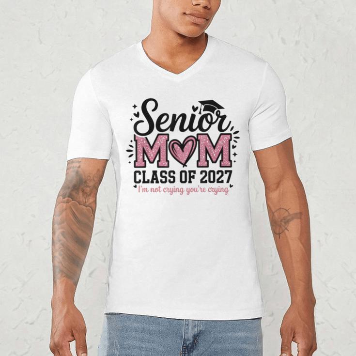 Senior Mom 2027 Class Of 2027 Graduation Proud Senior Mother Men's V-Neck T-Shirt