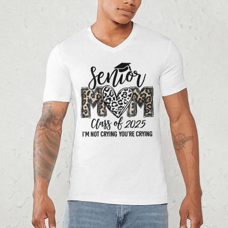 Senior Mom Class Of 2025 Senior Mama 2025 Leopard Graduation Men's V-Neck T-Shirt