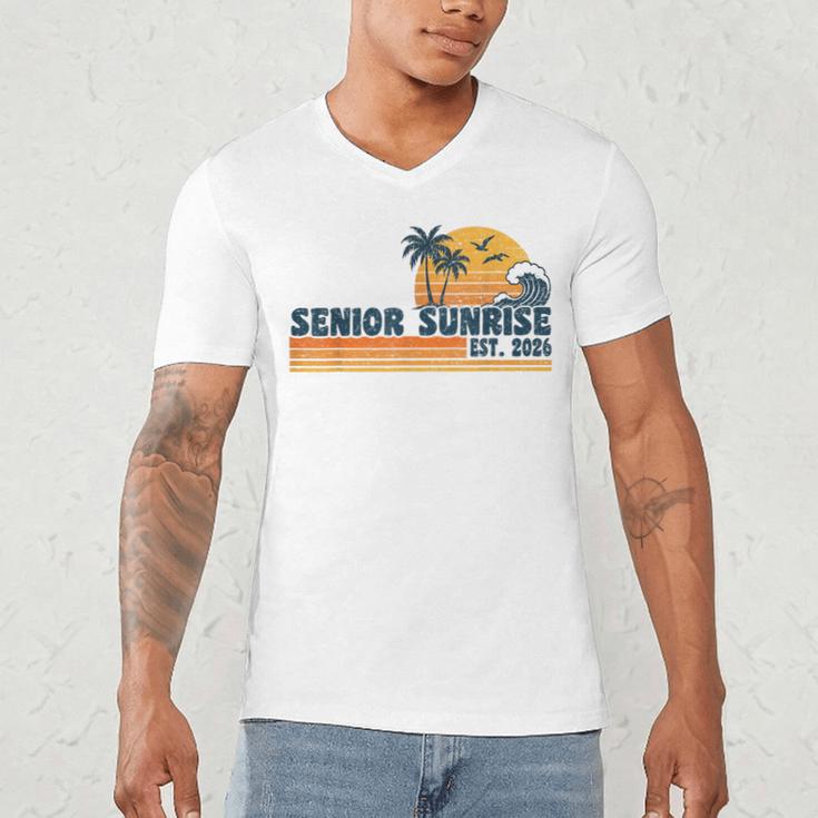 Senior Sunrise 2026 Graduation Cool Retro High School Men's V-Neck T-Shirt