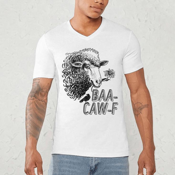 Sheep Baa Crow Caw Back Off Pun Tee For Introverts & Teens Men's V-Neck T-Shirt