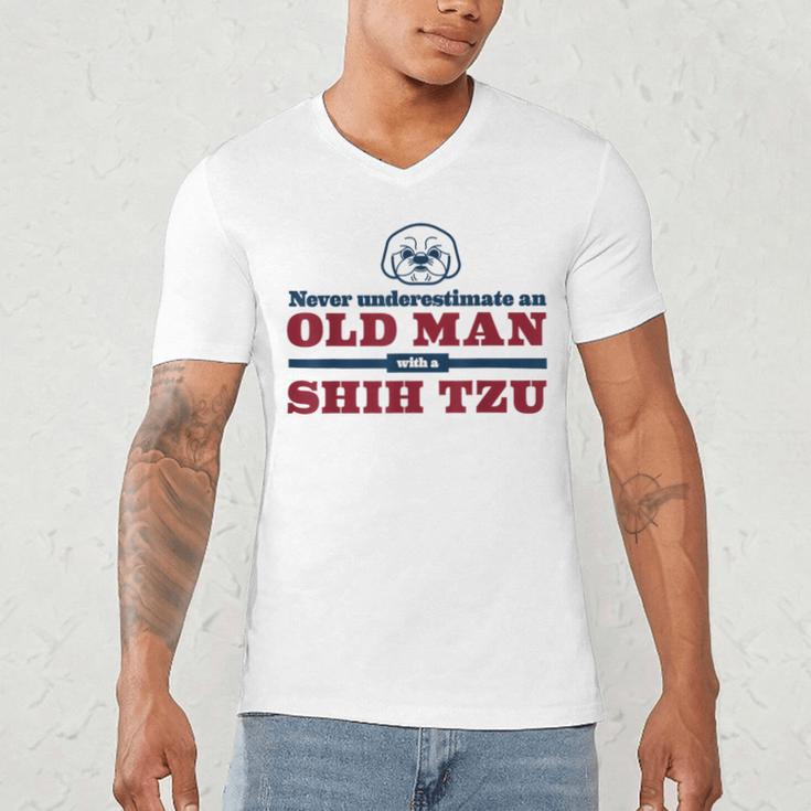 Shih Tzu Dad Shirt Never Underestimate An Old Man Gift Tee Men's V-Neck T-Shirt Shih Tzu Dad Shirt Never Underestimate An Old Man Gift Tee Men's V-Neck T-Shirt