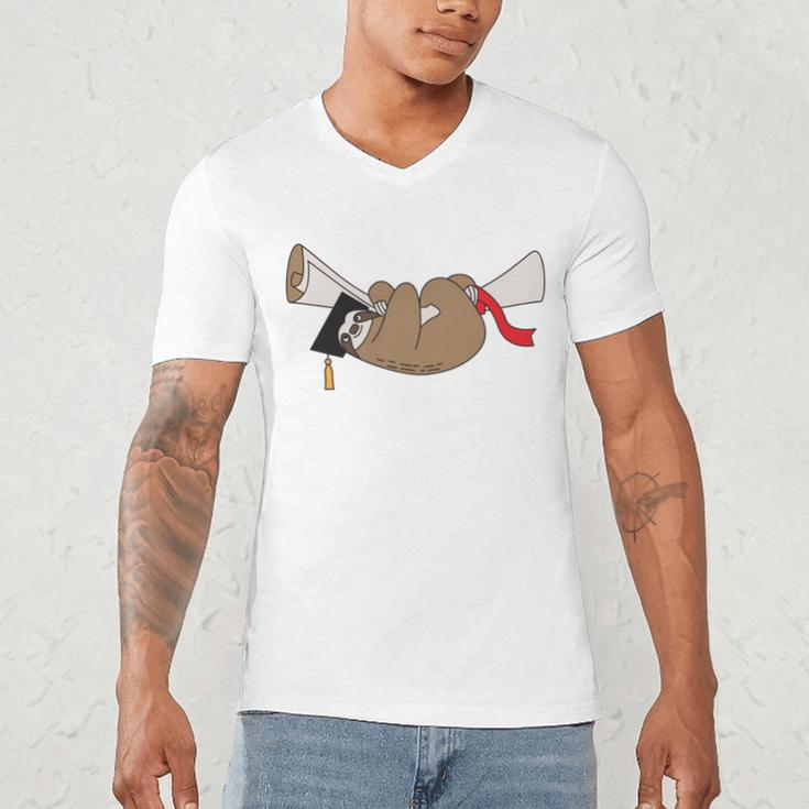 Sloth Graduation Shirt I Did It Diploma Grad Men's V-Neck T-Shirt
