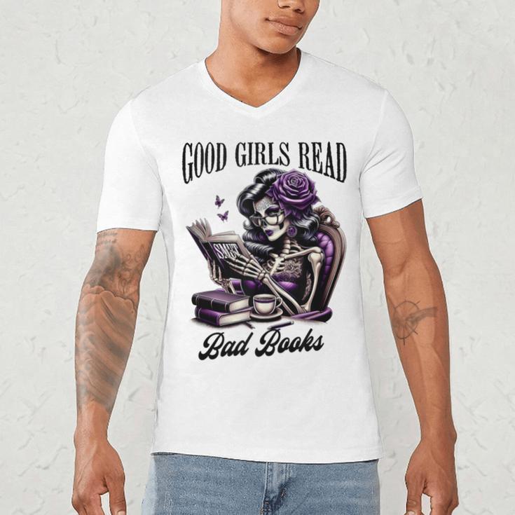 Smut Book Reading Smutty Good That Girls Read Bad Books Men's V-Neck T-Shirt