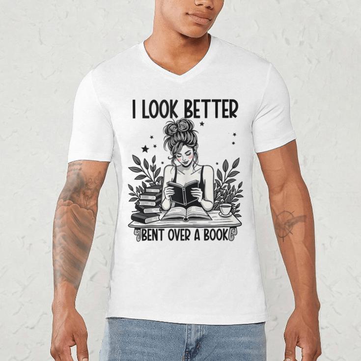 Smutty Spicy Book Smut Reader I Look Better Bent Over A Book Men's V-Neck T-Shirt Smutty Spicy Book Smut Reader I Look Better Bent Over A Book Men's V-Neck T-Shirt