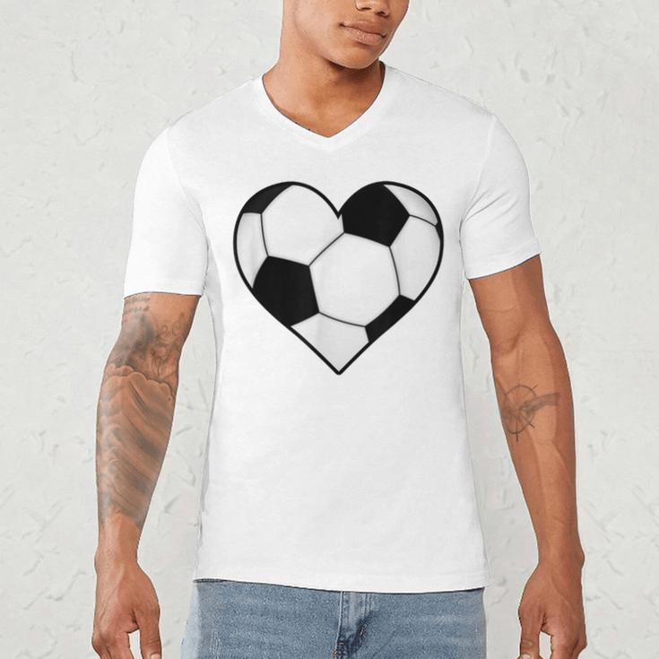 Soccer Ball Heart Idea For Mom Dad Kids T-Shirt Men's V-Neck T-Shirt Soccer Ball Heart Idea For Mom Dad Kids T-Shirt Men's V-Neck T-Shirt