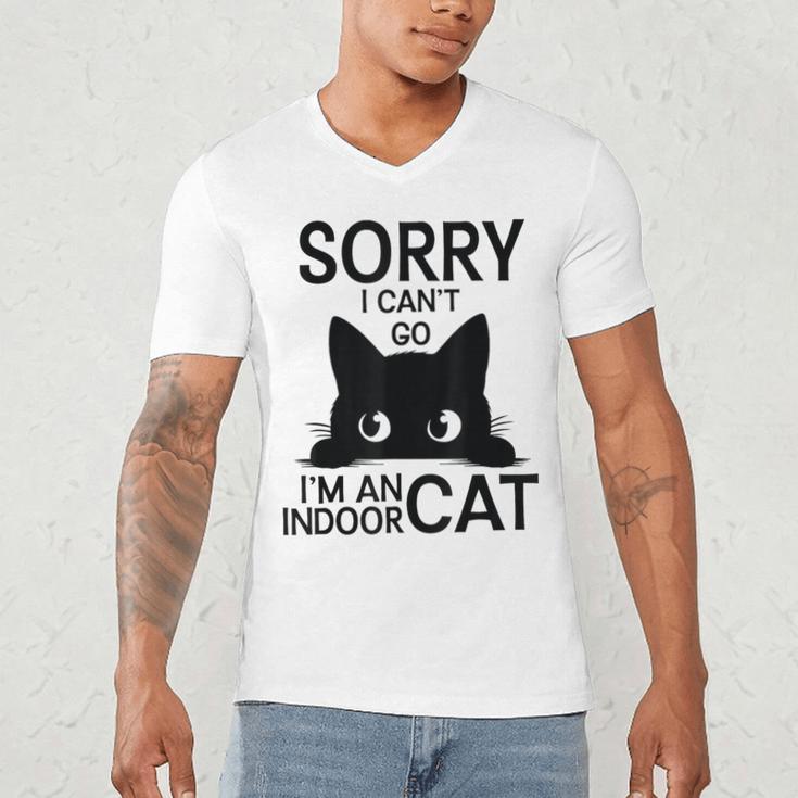Sorry I Can't Go I'm An Indoor Cat Introvert Cats Men's V-Neck T-Shirt