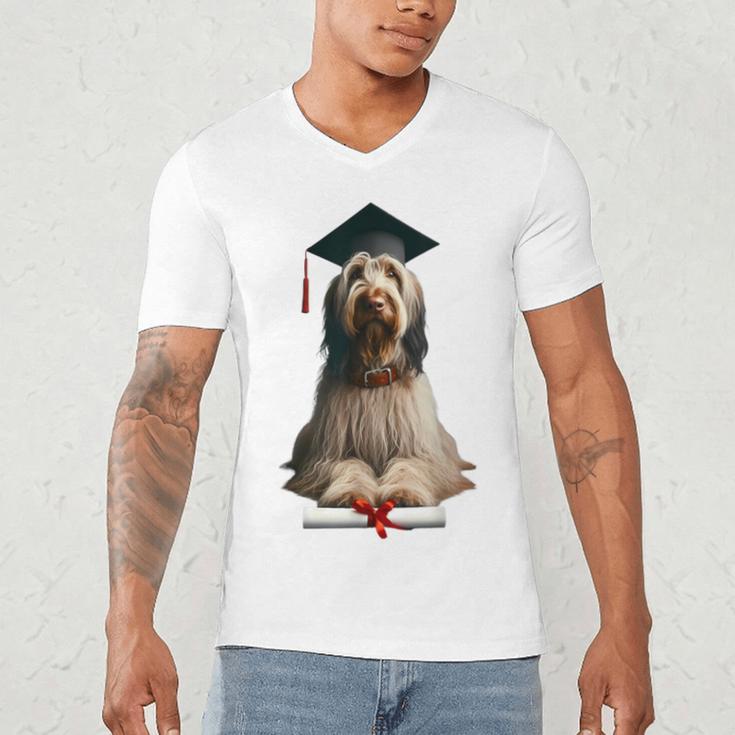 Spinone Italiano Dog Graduation Cap School Graduate Owner Men Women Kids Men's V-Neck T-Shirt