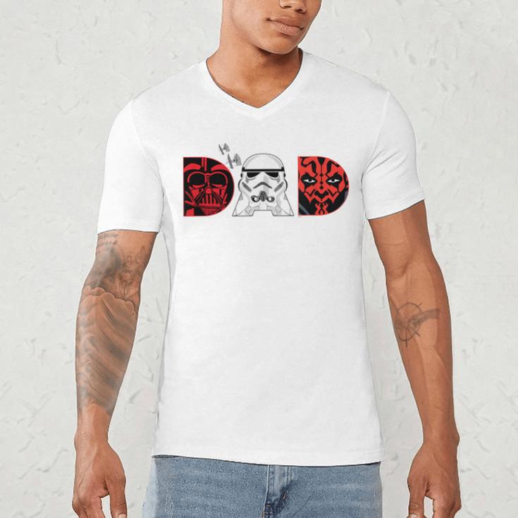Star Wars Darth Vader Darth Maul Dad Father's Day Birthday Men's V-Neck T-Shirt