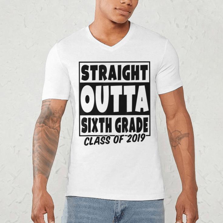 Straight Outta Sixth Grade Class Of 2019 Graduation Men's V-Neck T-Shirt