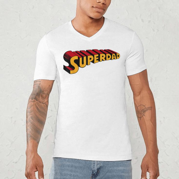 Super Dad Superdad Superhero Dad Men's V-Neck T-Shirt Super Dad Superdad Superhero Dad Men's V-Neck T-Shirt
