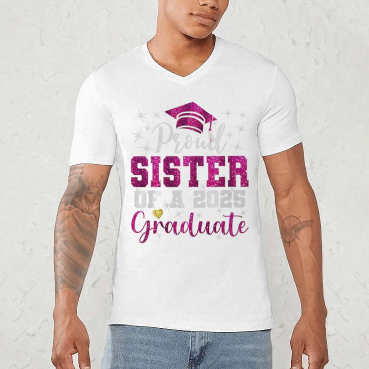 Super Proud Sister Of 2025 Graduate Senior Graduation Family Premium Tri-Blend Men's V-Neck T-Shirt