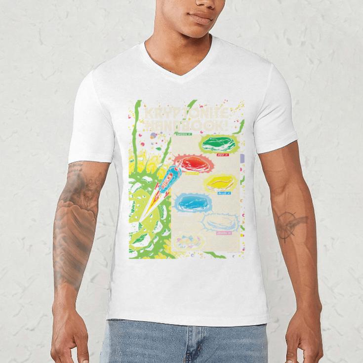 Superman Kryptonite Handbook Premium Tri-Blend Men's V-Neck T-Shirt