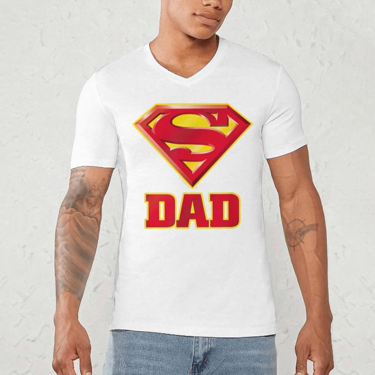 Superman Super Dad Men's V-Neck T-Shirt Superman Super Dad Men's V-Neck T-Shirt
