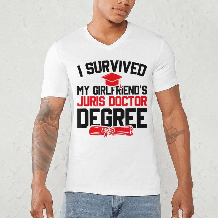 I Survived My Girlfriend's Juris Doctor Degree Graduation Men's V-Neck T-Shirt