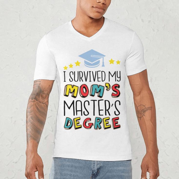 I Survived My Mom's Master's Degree Master Graduation Men's V-Neck T-Shirt
