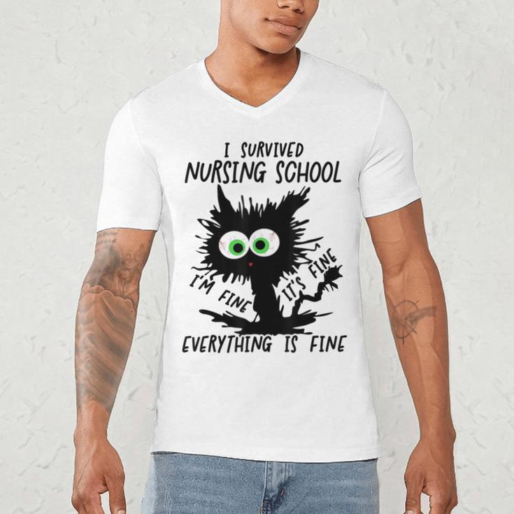 I Survived Nursing School Graduation 2026 Nurse School Grad Men's V-Neck T-Shirt