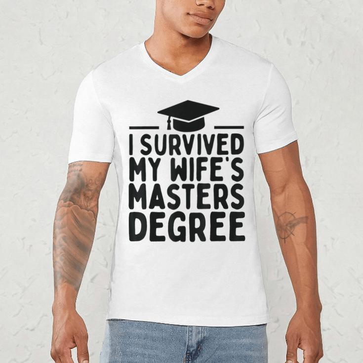 I Survived My Wife's Masters Degree Graduation Class Of 2025 Men's V-Neck T-Shirt