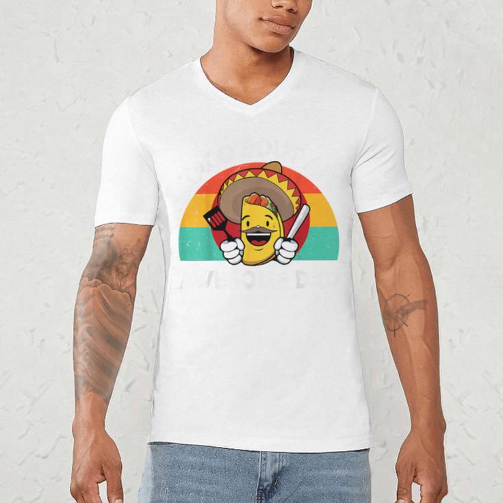Taco Bout Awesome Dad Cinco De Mayo Mexican Men Men's V-Neck T-Shirt