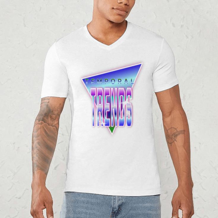 Temporal Trends Vaporwave Style Retro Nostalgia Look Premium Tri-Blend Men's V-Neck T-Shirt Temporal Trends Vaporwave Style Retro Nostalgia Look Premium Tri-Blend Men's V-Neck T-Shirt
