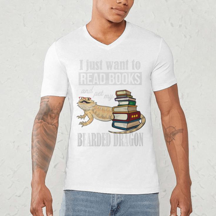 Tiny Dinosaur Read Books & Pet My Bearded Dragon Lover Premium Tri-Blend Men's V-Neck T-Shirt Tiny Dinosaur Read Books & Pet My Bearded Dragon Lover Premium Tri-Blend Men's V-Neck T-Shirt