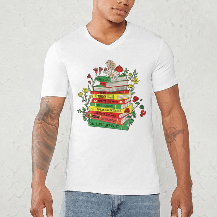 History Month Black History Shirts Book Lover Teacher Men's V-Neck T-Shirt History Month Black History Shirts Book Lover Teacher Men's V-Neck T-Shirt