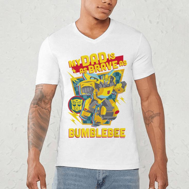 Transformers Father's Day Bumblebee My Dad Is Brave Men's V-Neck T-Shirt