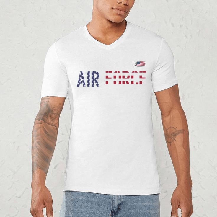 US Flag Proud Air Force Dad Men's V-Neck T-Shirt