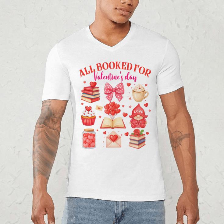 Valentines Reading Book Lover All Booked For Valentine's Day Men's V-Neck T-Shirt