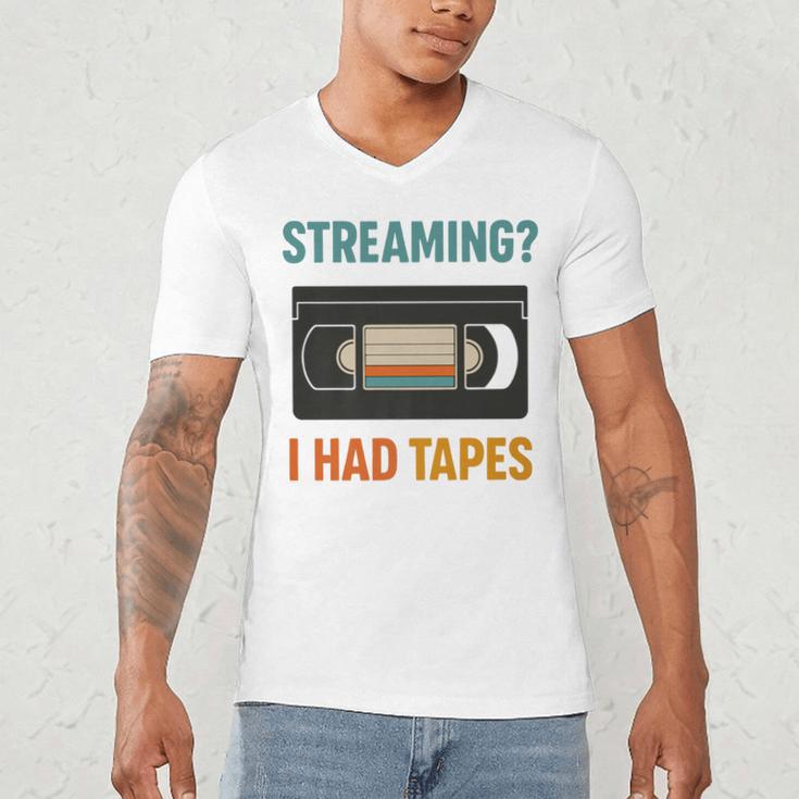 VHS Cassette Tape Retro 80s 90s Nostalgia Premium Men's V-Neck T-Shirt