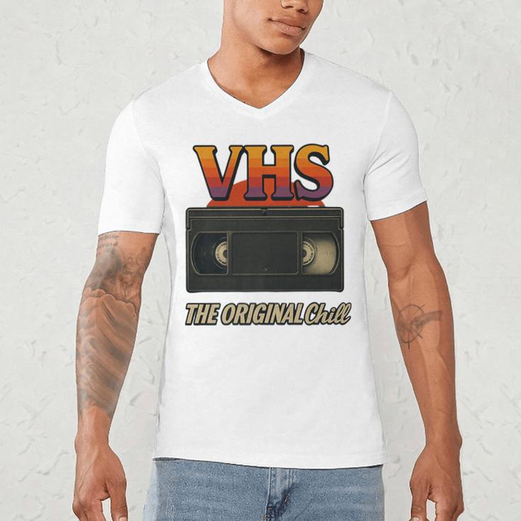 VHS Tape Nostalgia Old School Technology Humor Premium Men's V-Neck T-Shirt