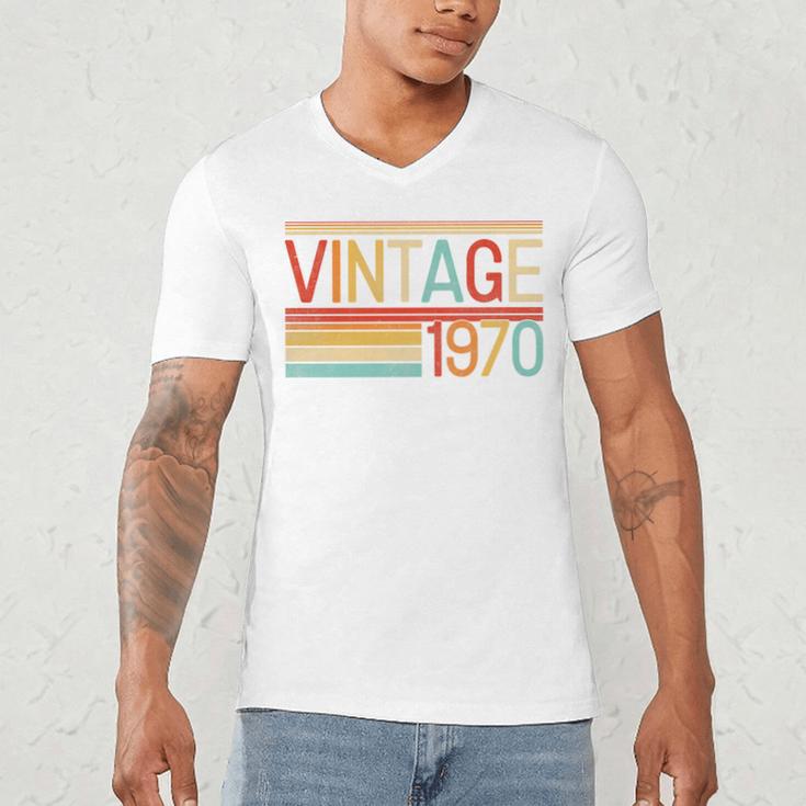 Vintage 1970 Birthday Retro Style 70's Born Nostalgia Party Premium Tri-Blend Men's V-Neck T-Shirt Vintage 1970 Birthday Retro Style 70's Born Nostalgia Party Premium Tri-Blend Men's V-Neck T-Shirt