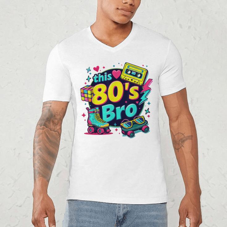 Vintage 80s Bro Eighties Party Costume 80s Nostalgia Men's V-Neck T-Shirt Vintage 80s Bro Eighties Party Costume 80s Nostalgia Men's V-Neck T-Shirt