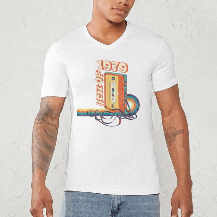 Vintage Best Of 1979 41st Birthday Graduation Cassette Tape Men's V-Neck T-Shirt