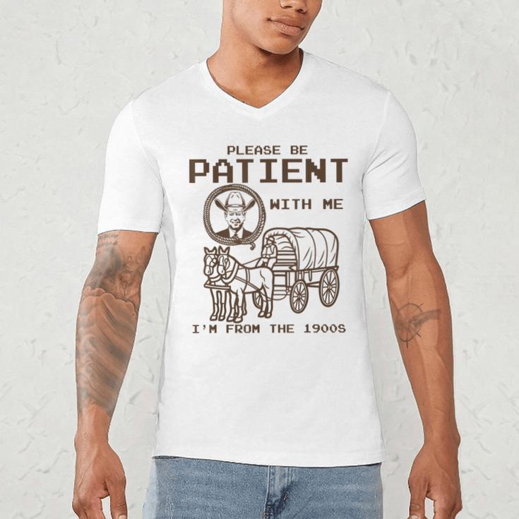 Vintage Biden Please Be Patient With Me I'm From The 1900s Men's V-Neck T-Shirt Vintage Biden Please Be Patient With Me I'm From The 1900s Men's V-Neck T-Shirt