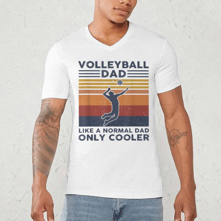 Volleyball Dad Like A Normal Dad Only Cooler Vintage Men's V-Neck T-Shirt