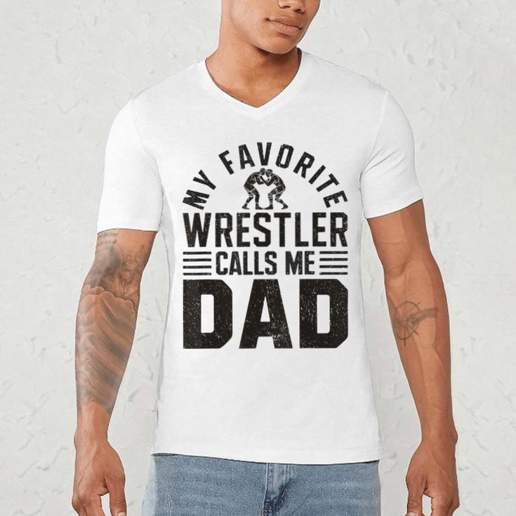 Wrestler Daddy Wrestling Dad Men's V-Neck T-Shirt