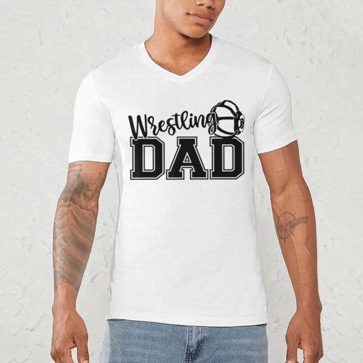 Wrestling Dad Hobby Wrestle Wrestler Martial Arts Father Men's V-Neck T-Shirt