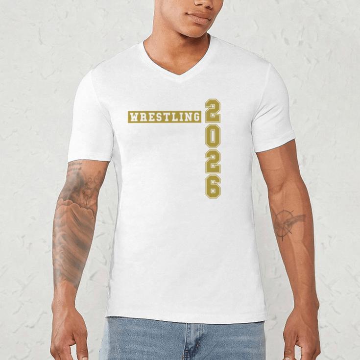 Wrestling Senior Night Wrestling Senior 2026 Graduation 43 Men's V-Neck T-Shirt