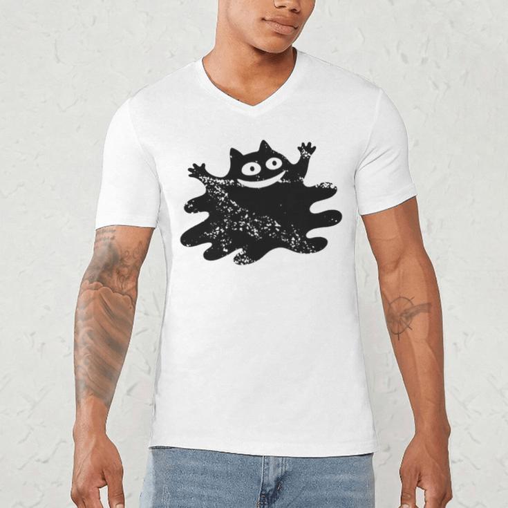 Yk2 Grunge Scary Cat With Tail Tomboy 90s Nostalgia Indie Premium Tri-Blend Men's V-Neck T-Shirt
