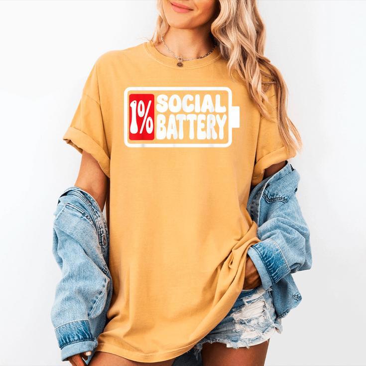 1 Social Battery Sarcastic Introverted Men Women Women's Comfort Colors T-Shirt